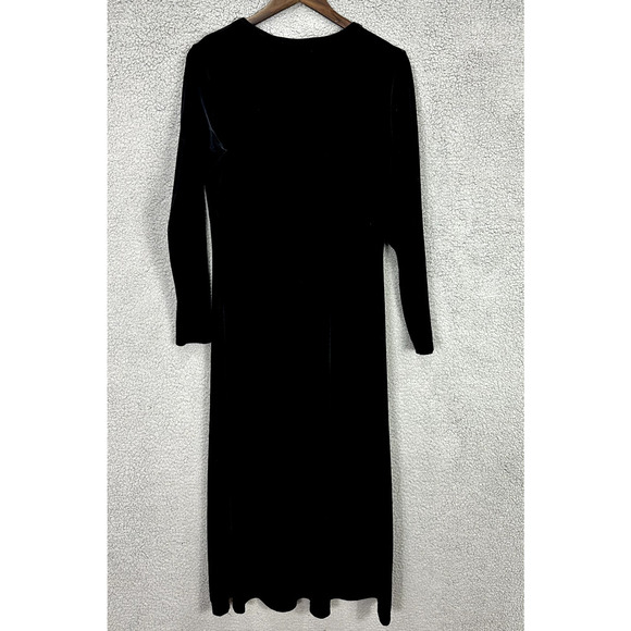 Vintage Valerie Stevens Womens Whimsigoth Velvet Maxi Dress Size PM Black Witchy - Picture 5 of 5
